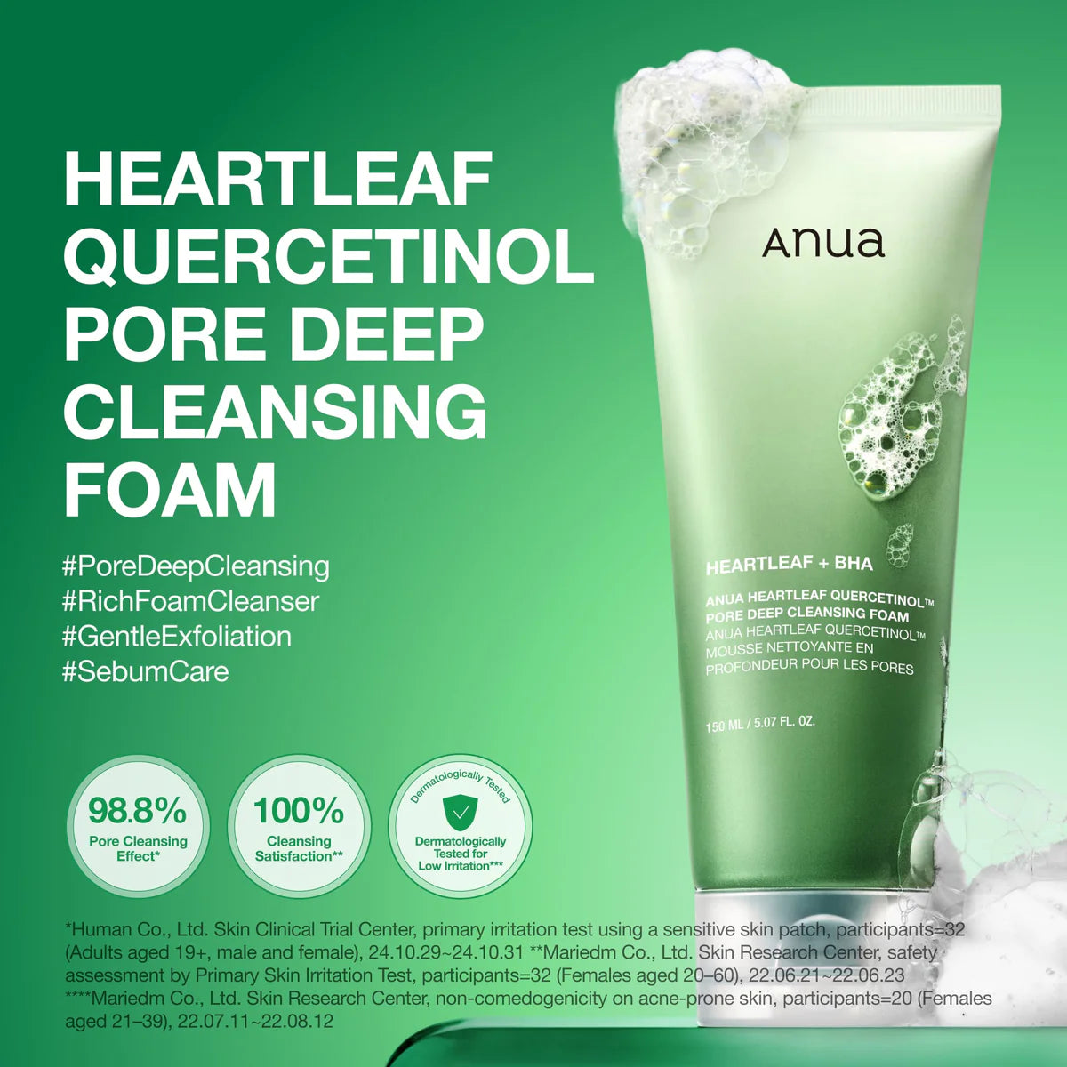 Anua Heartleaf Quercetinol Pore Deep Cleansing Foam 150 ml
